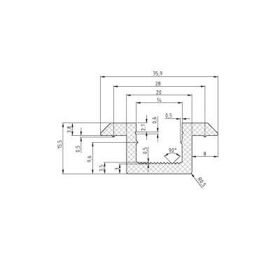 Megafix Aluminum central clamp made for fixing panels 36x70mm