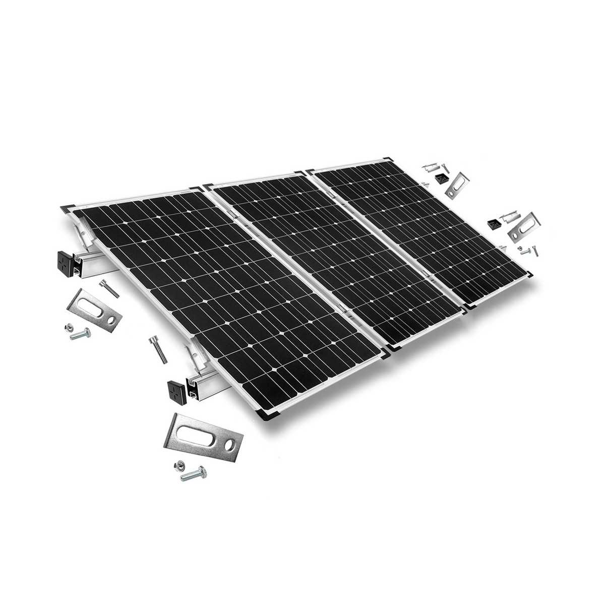 Mounting kit h30 with roof studs for pitched roof 3 frame 30 mm solar panels
