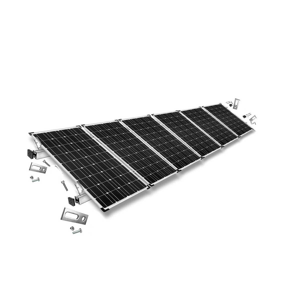 Mounting kit h35 with roof studs for pitched roof 6 solar panels frame 35 mm