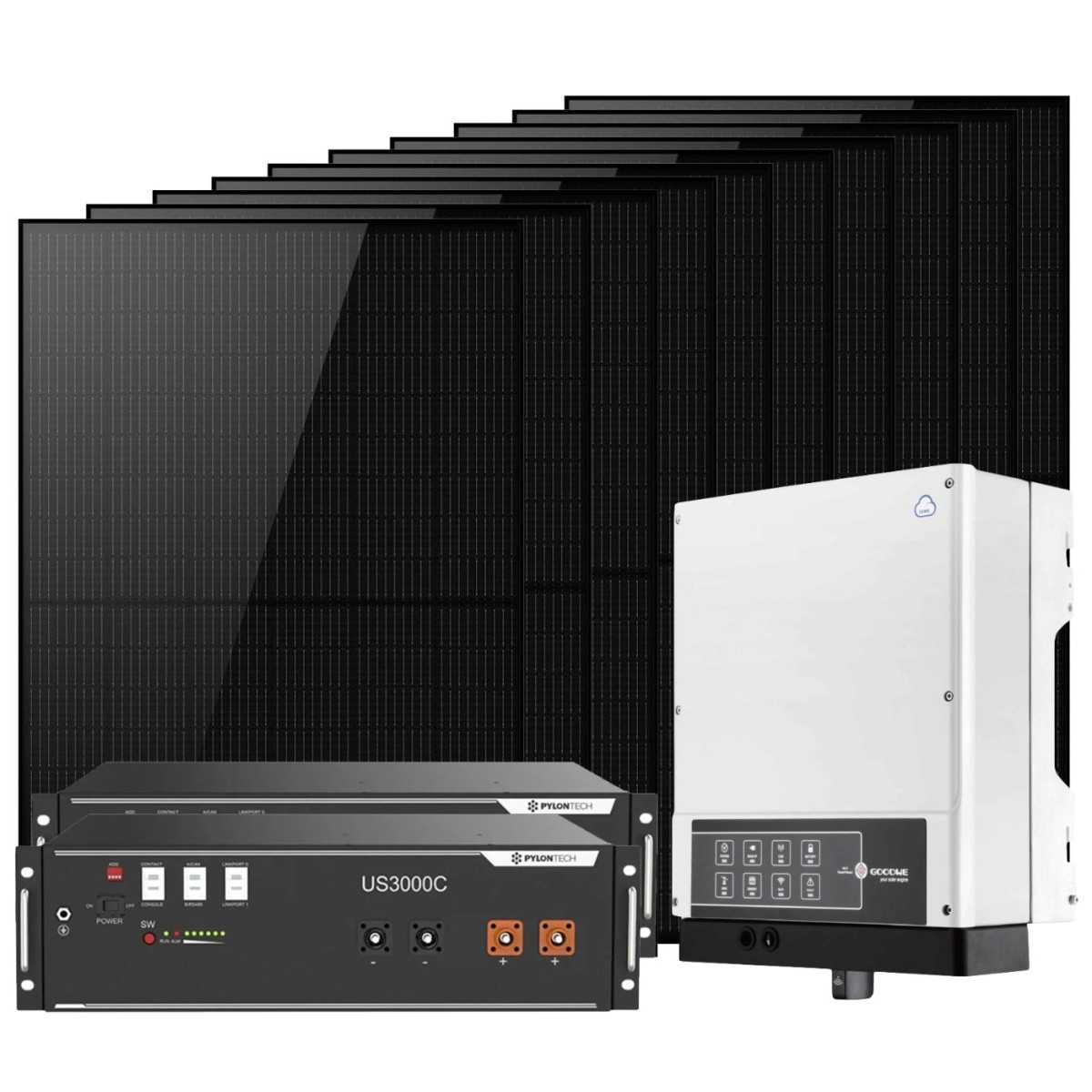 4000W single-phase kit with inverter and 7kW LiFePo4 battery storage
