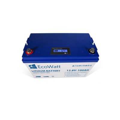 Ecowatt Batteria al Litio LiFePO4 12.8V 100Ah BMS Smart integrato