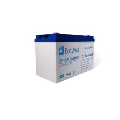 Ecowatt Batteria al Litio LiFePO4 12.8V 100Ah BMS Smart integrato