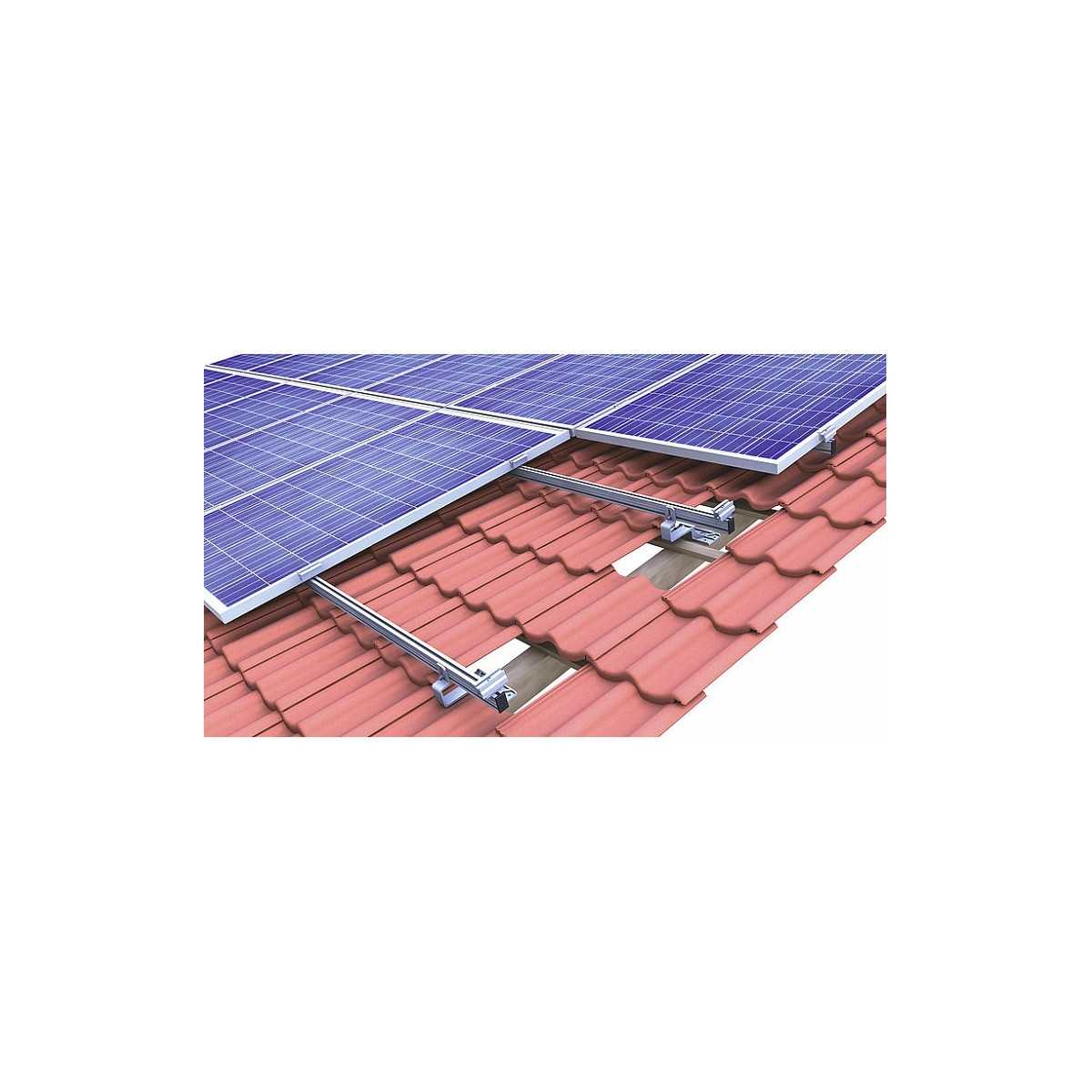 Staffa Solare regolabile Inox A2 per tetti 140x56x3mm