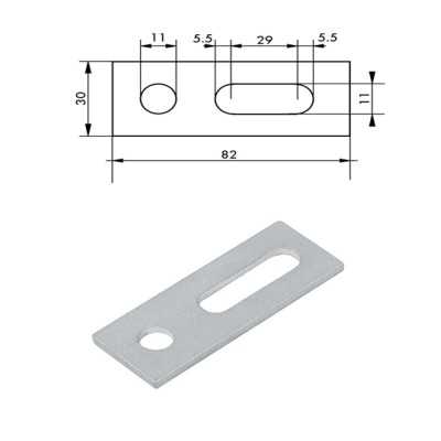 Piastra di supporto per viti doppio filetto 9543-M10