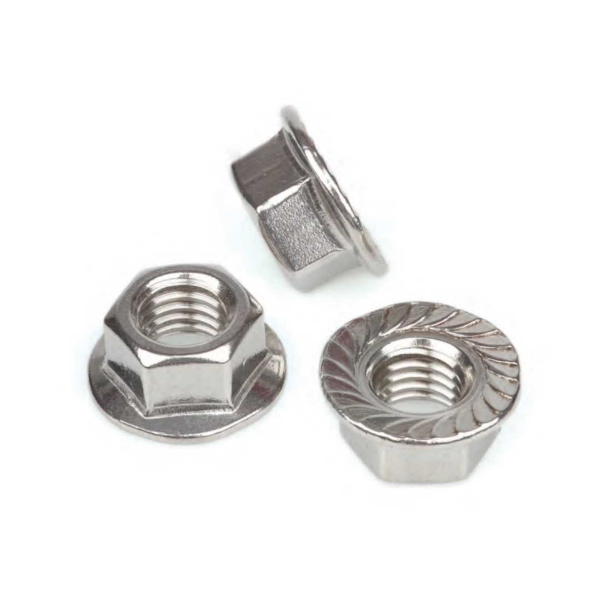 Stainless steel A2 Flange nut M10 Art.9345 DIN 6923