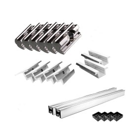 Kit di montaggio h30 regolabile con staffe per tetto (per tegole) per tetto inclinato 2 pannelli solari frame 30 mm