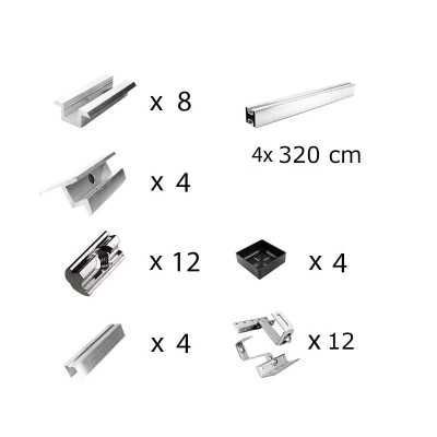 Mounting kit h35 adjustable with roof brackets (for tiles) for sloping roof 5 solar panels frame 35 mm