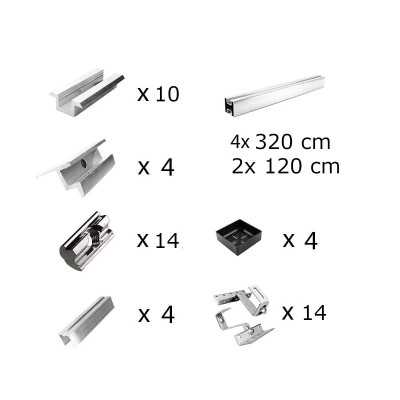 Kit di montaggio h30 regolabile con staffe per tetto (per tegole) per tetto inclinato 6 pannelli solari frame 30 mm