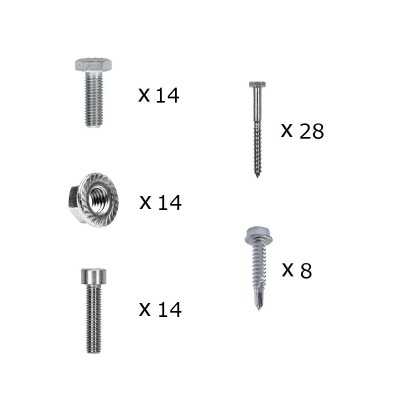 Mounting kit h30 adjustable with roof brackets (for tiles) for sloping roof 6 solar panels frame 30 mm