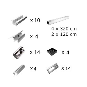 Kit di montaggio h30 con viti prigioniere per tetto per tetto inclinato 6 pannelli solari frame 30 mm